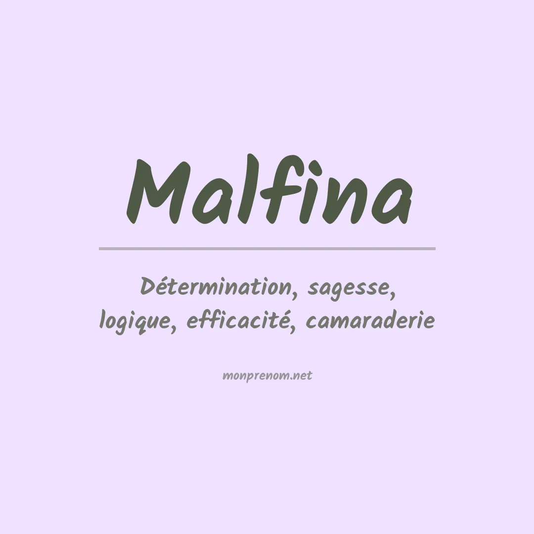 Signification du prénom Malfina