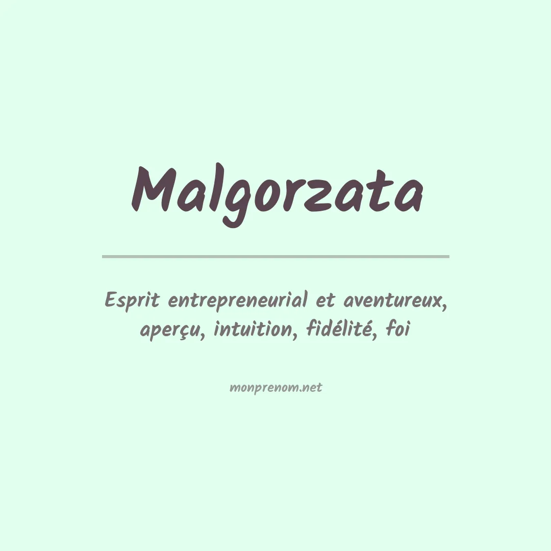 Signification du prénom Malgorzata