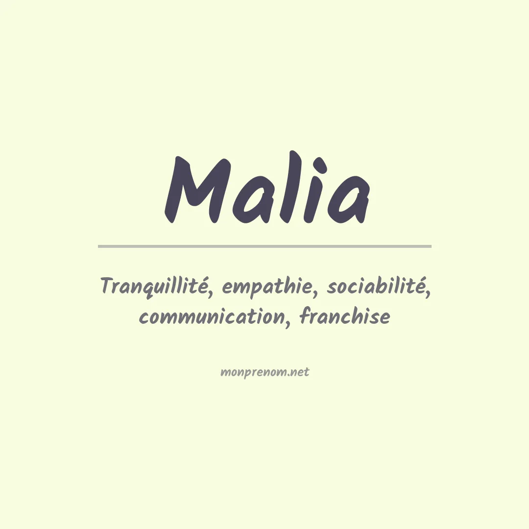 Prénom Malia