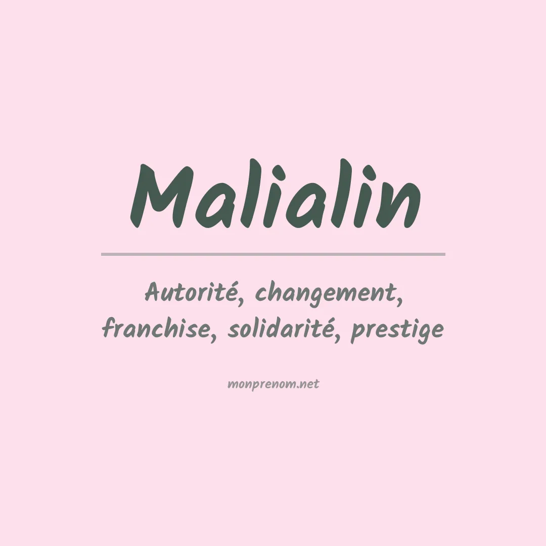 Signification du prénom Malialin