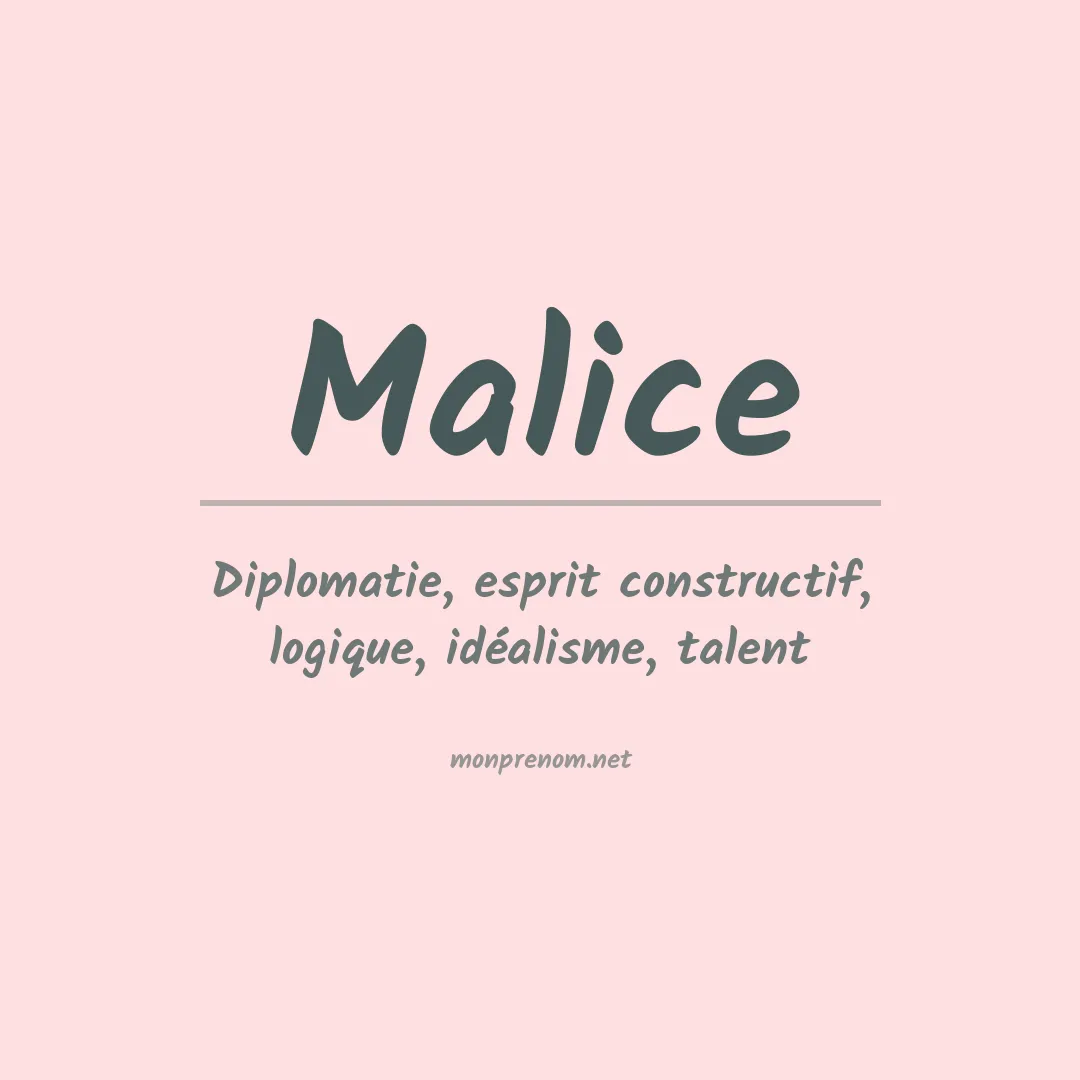Prénom Malice