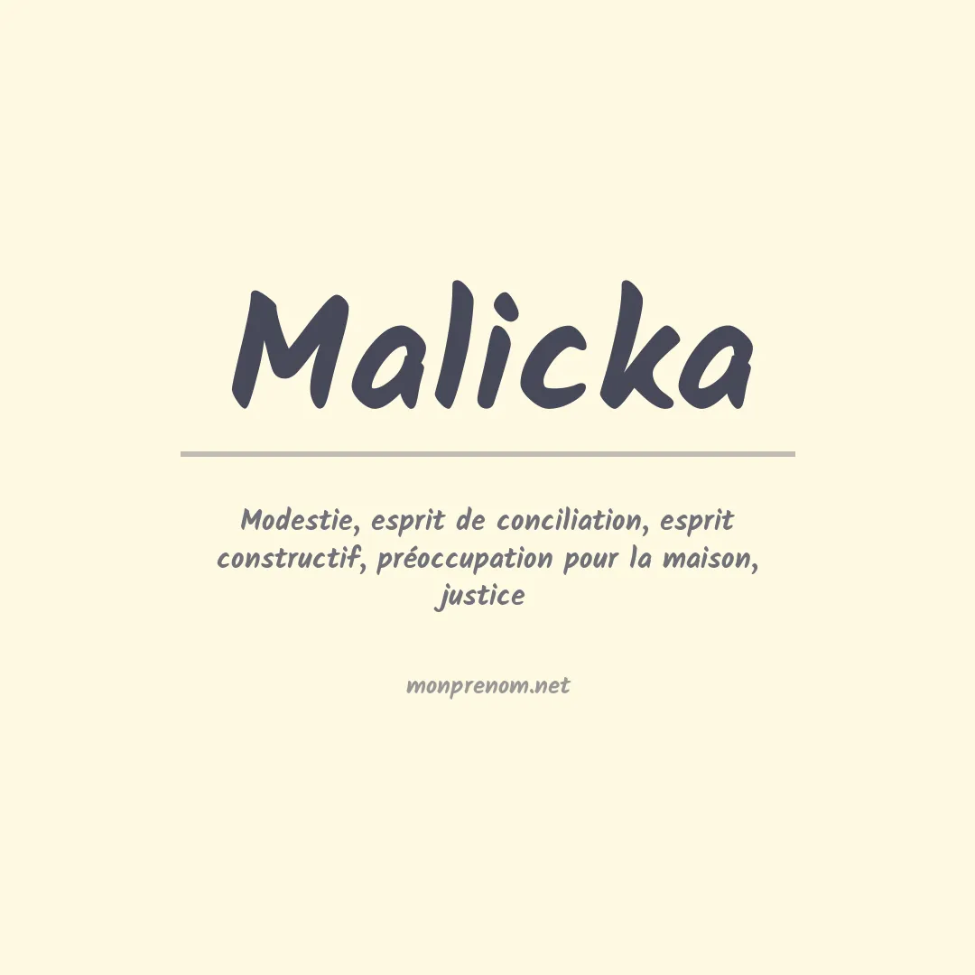 Signification du prénom Malicka