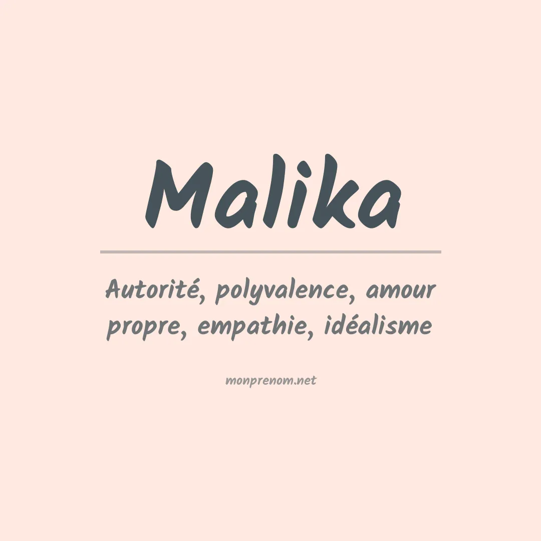 Signification du prénom Malika