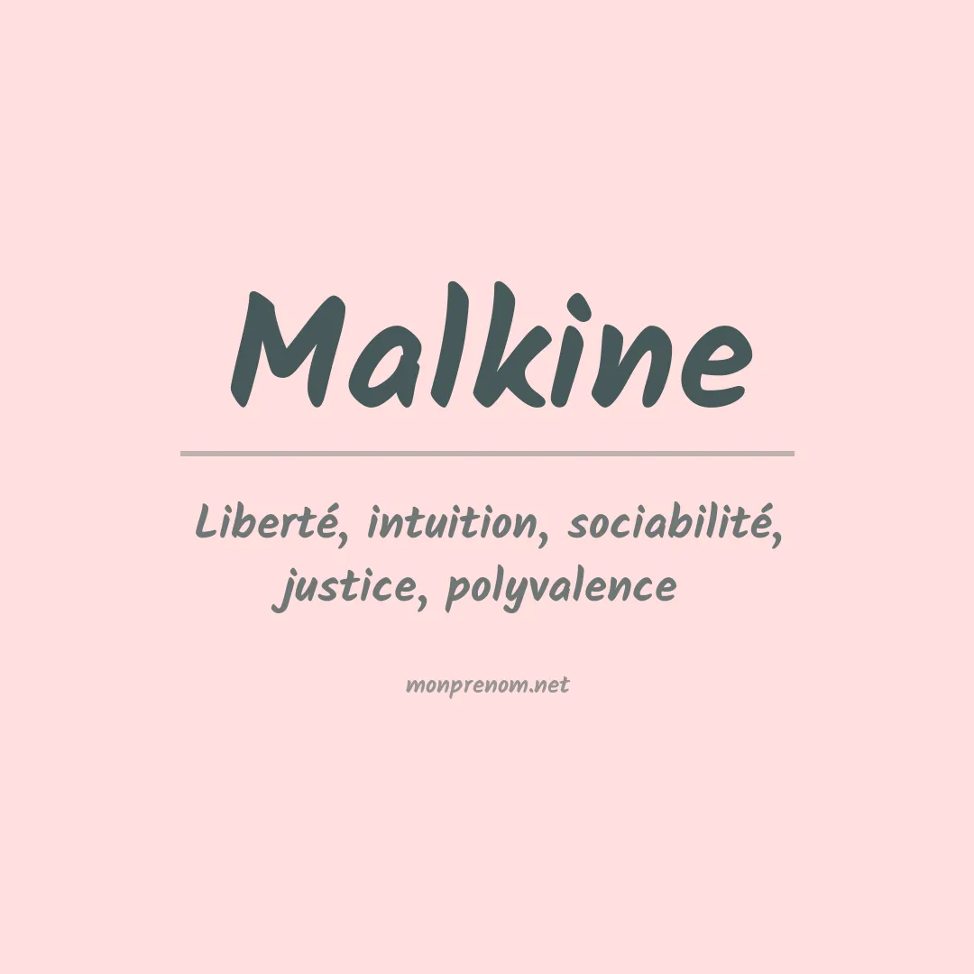 Signification du prénom Malkine