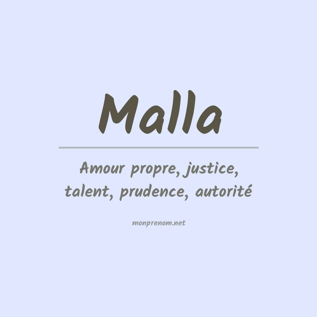 Signification du prénom Malla