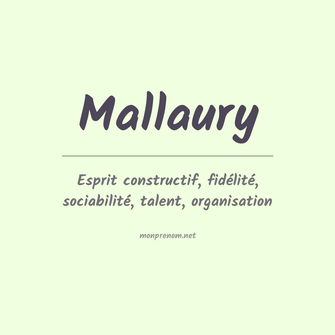 Signification du prénom Mallaury