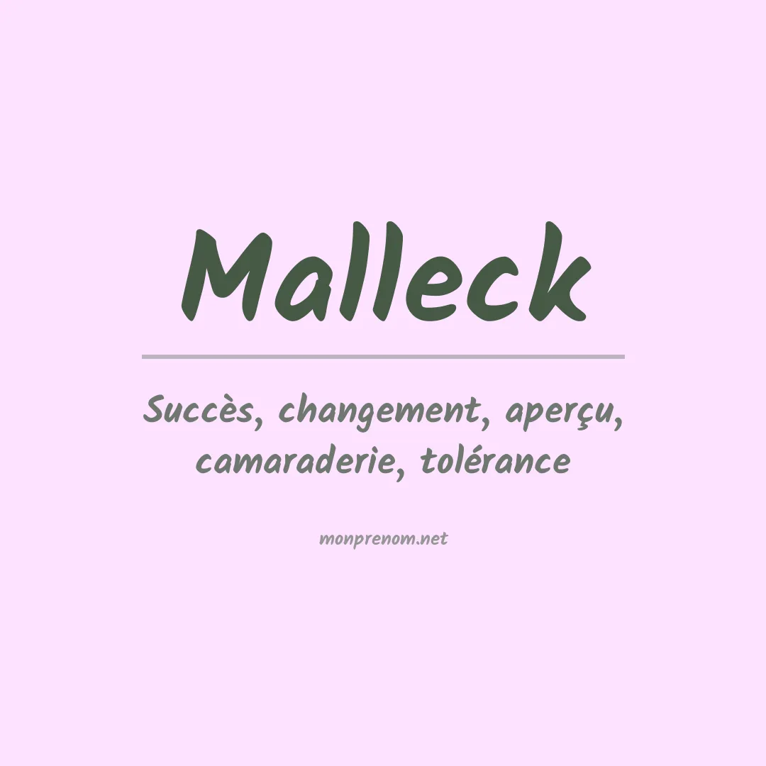 Signification du prénom Malleck