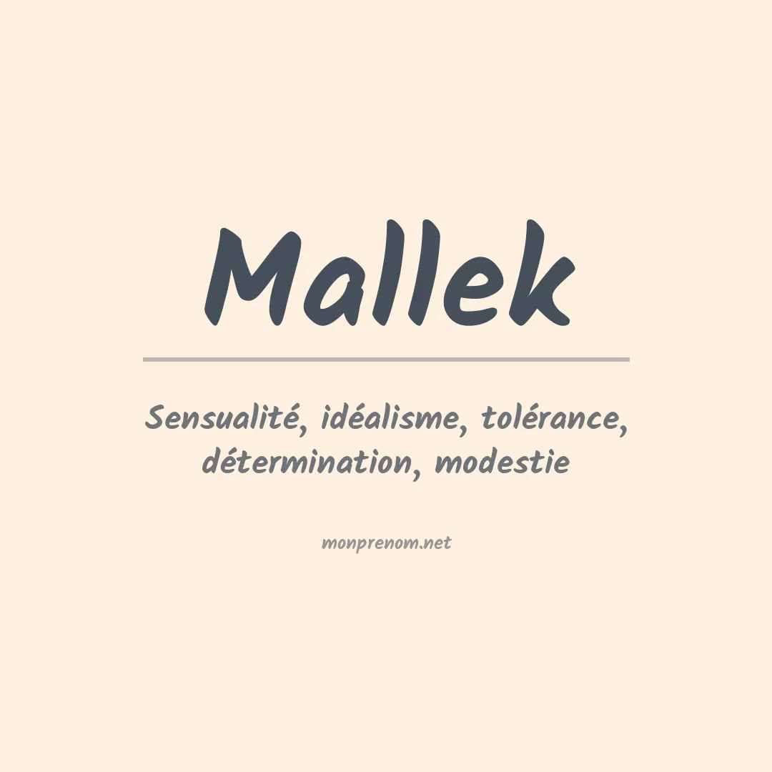 Signification du prénom Mallek
