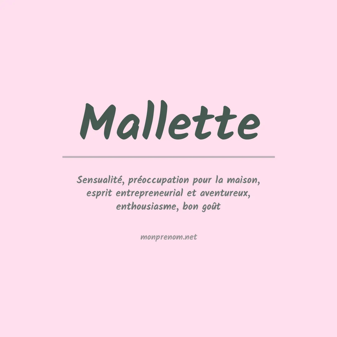 Prénom Mallette