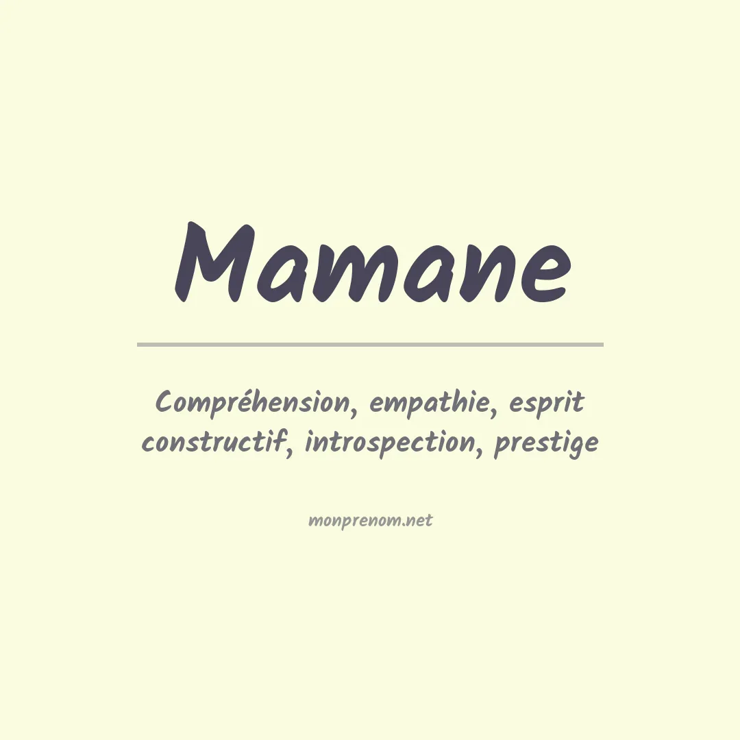 Prénom Mamane
