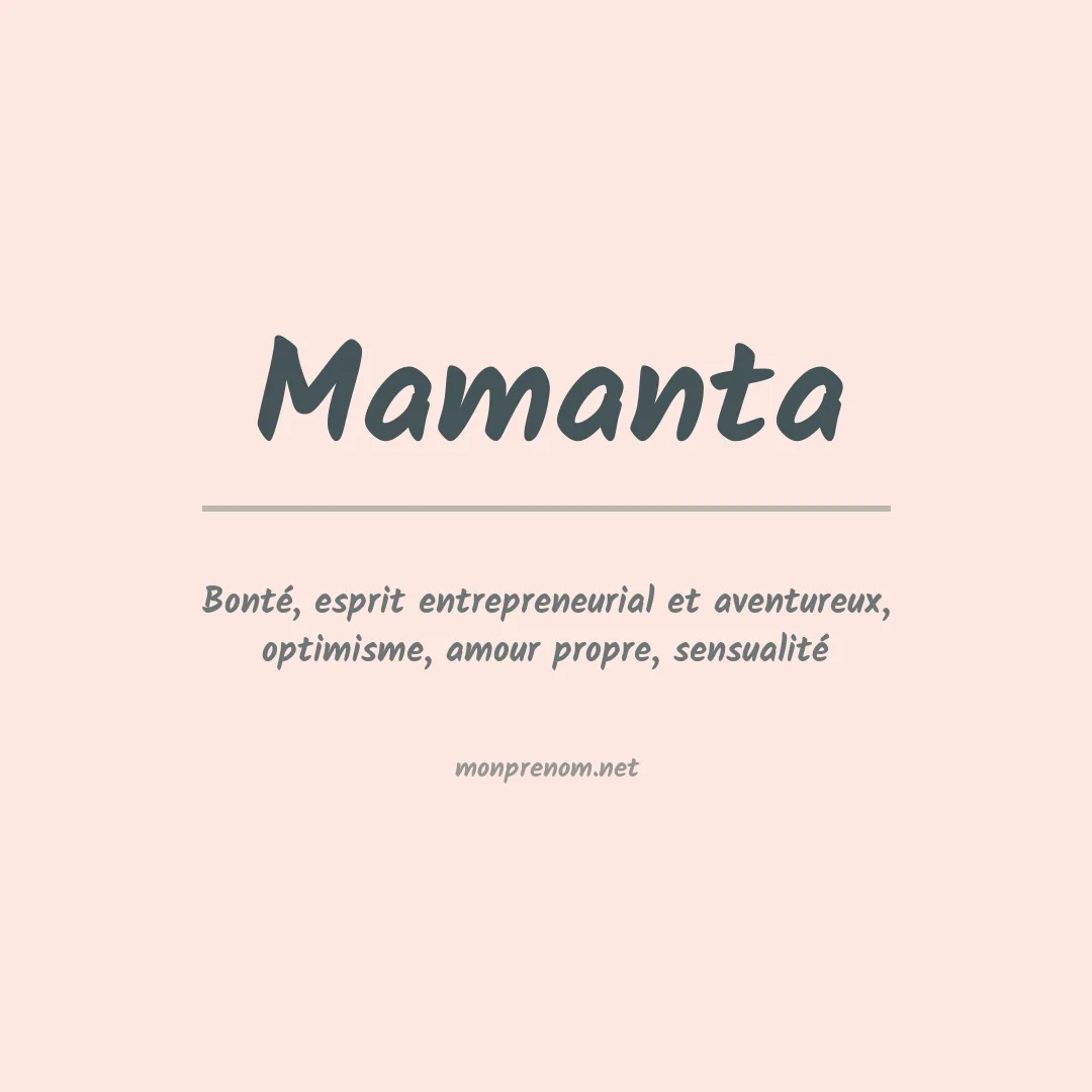 Signification du prénom Mamanta