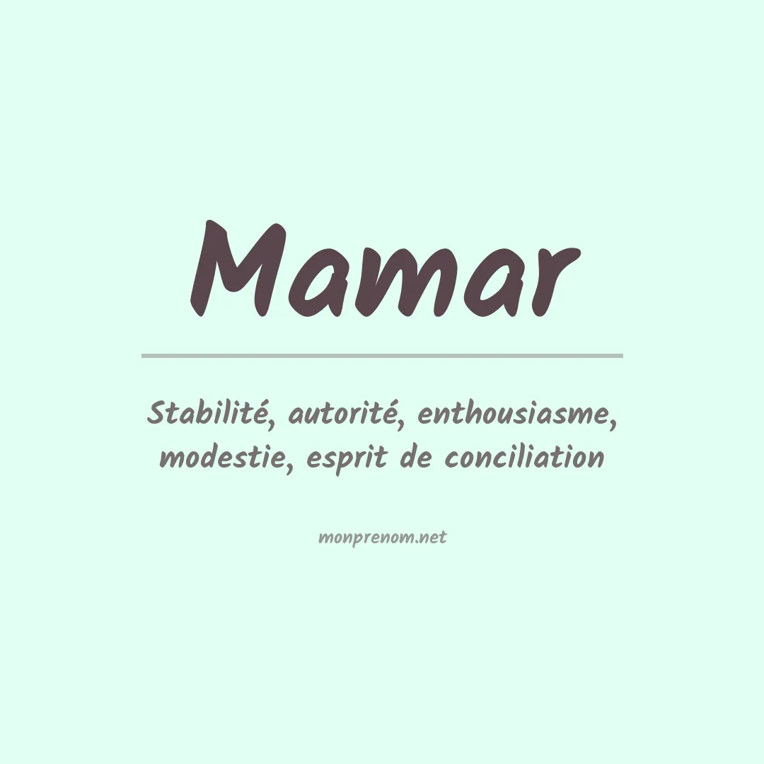 Prénom Mamar