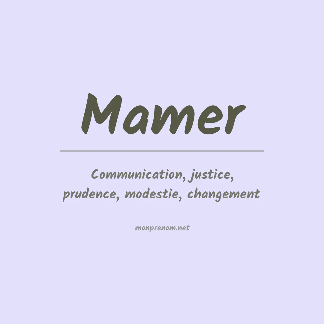 Prénom Mamer