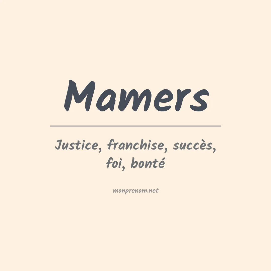 Prénom Mamers