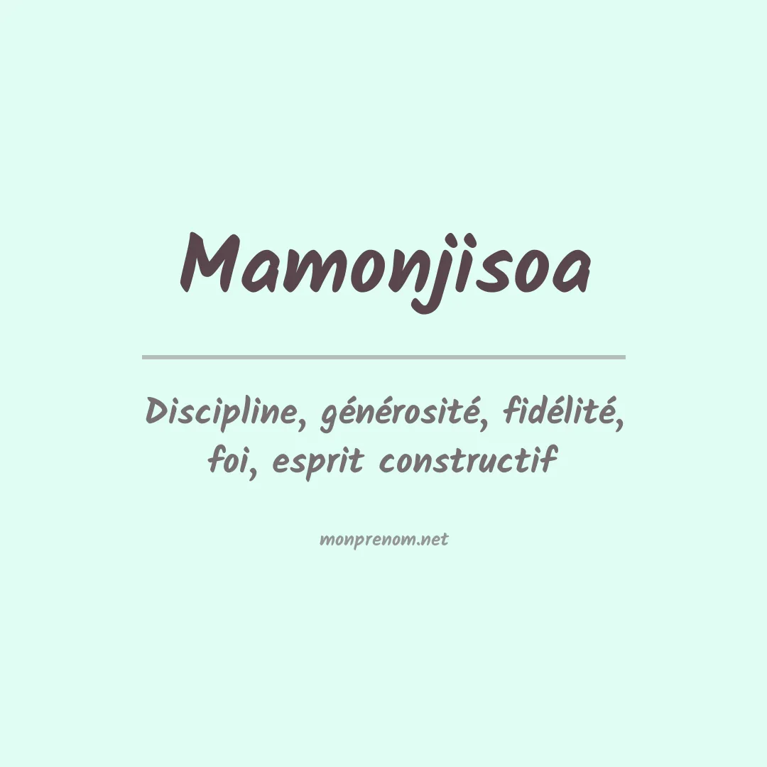Prénom Mamonjisoa