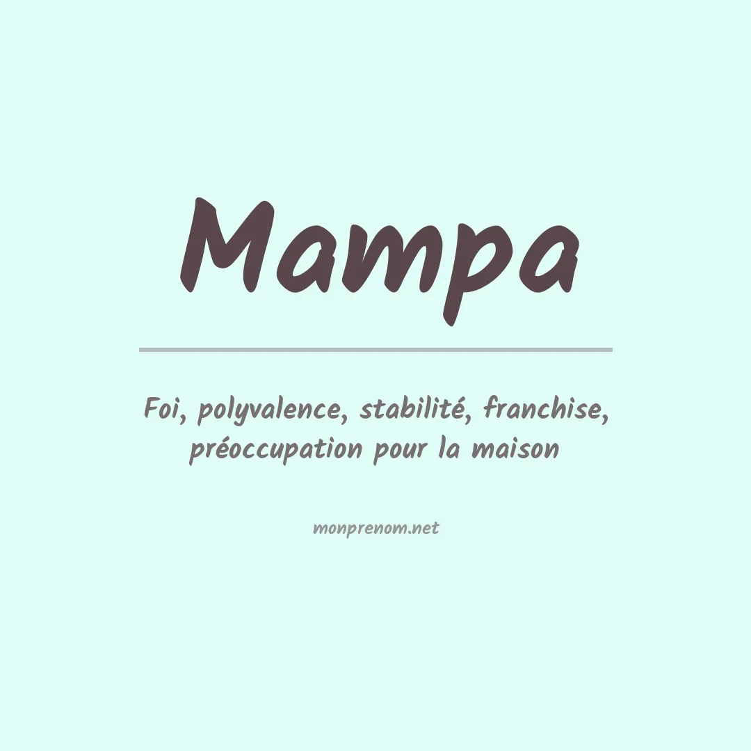 Signification du prénom Mampa