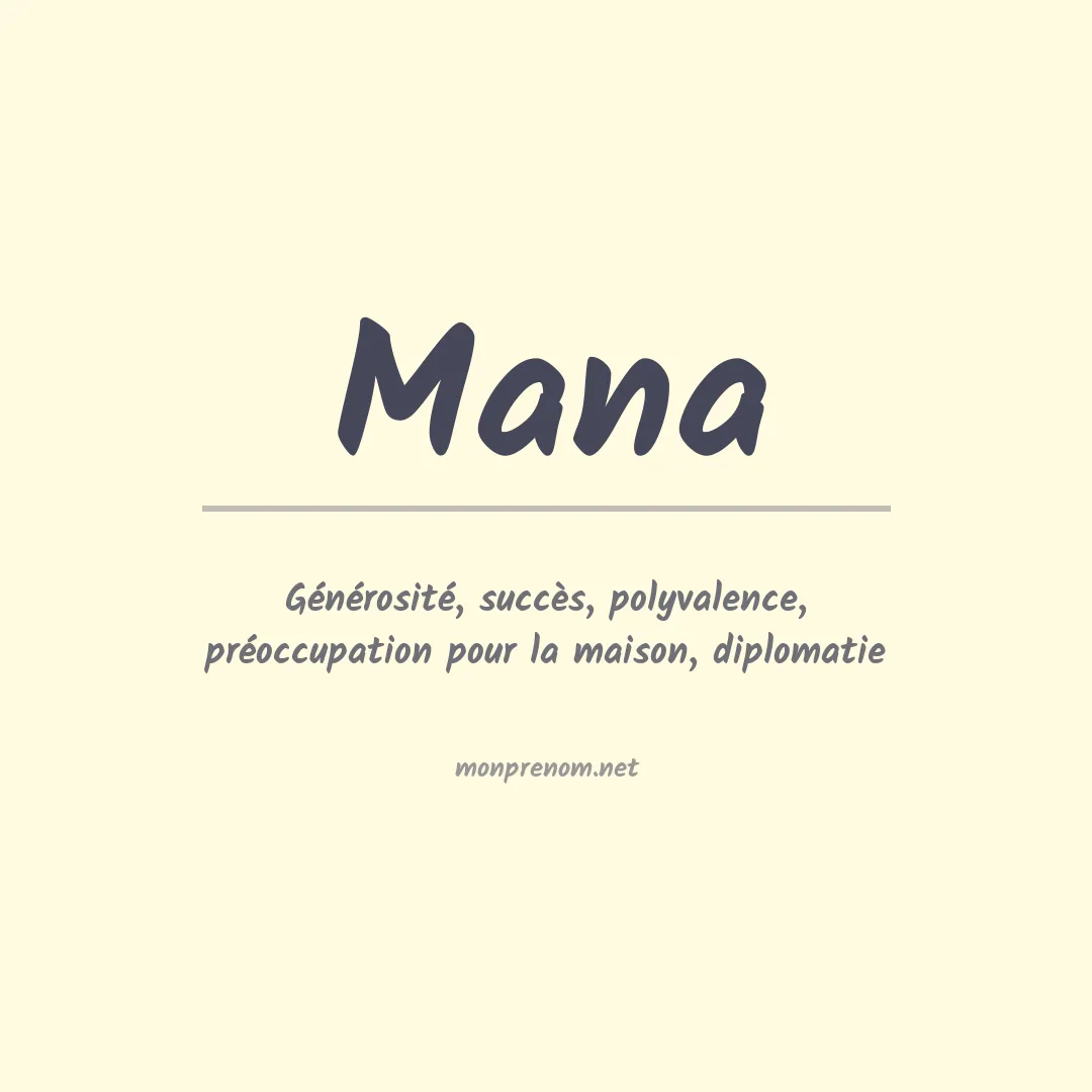 Prénom Mana