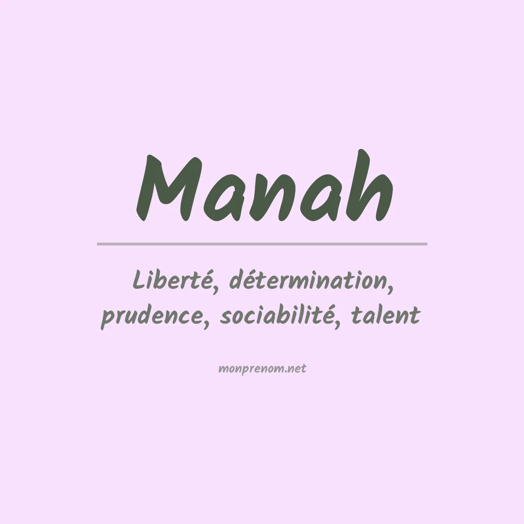 Signification du prénom Manah