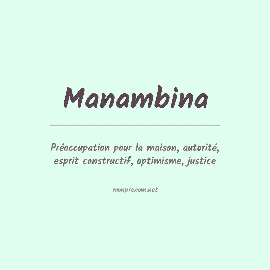Signification du prénom Manambina