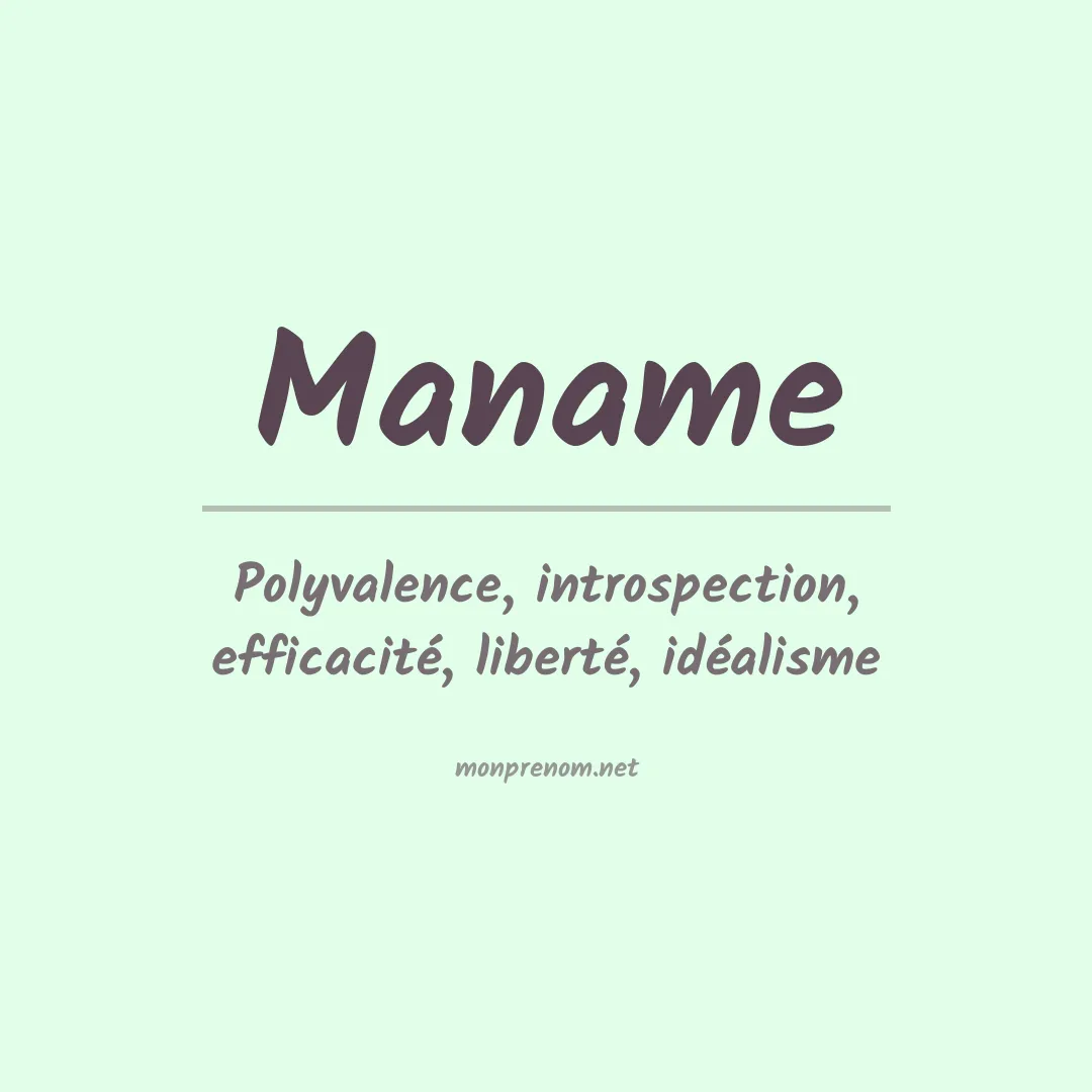 Prénom Maname