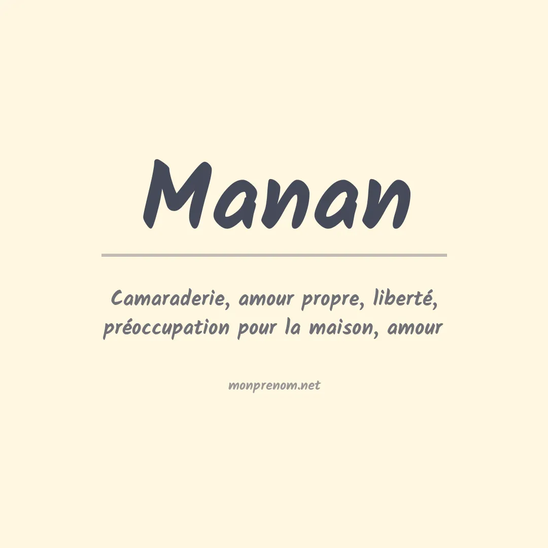Signification du prénom Manan