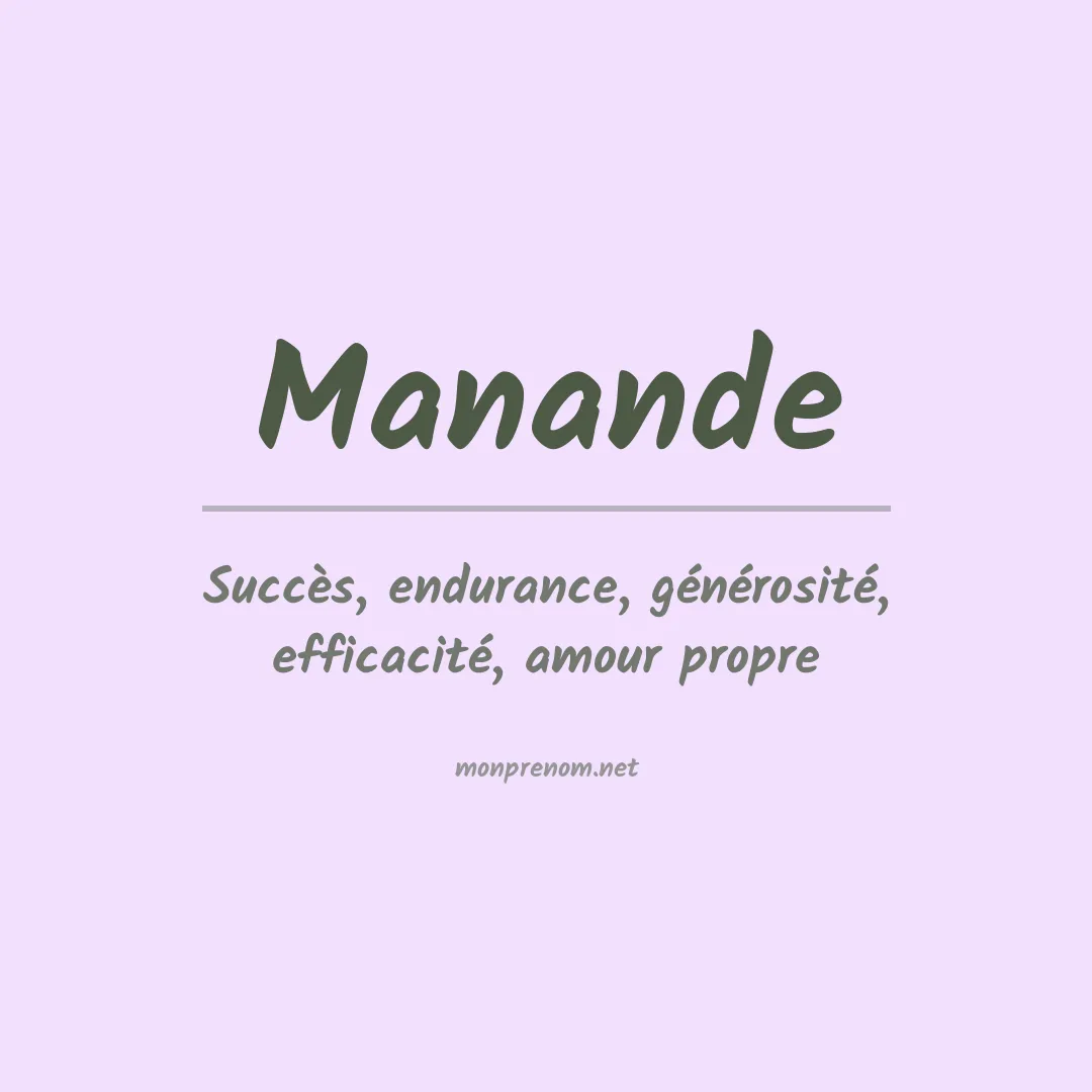Signification du prénom Manande