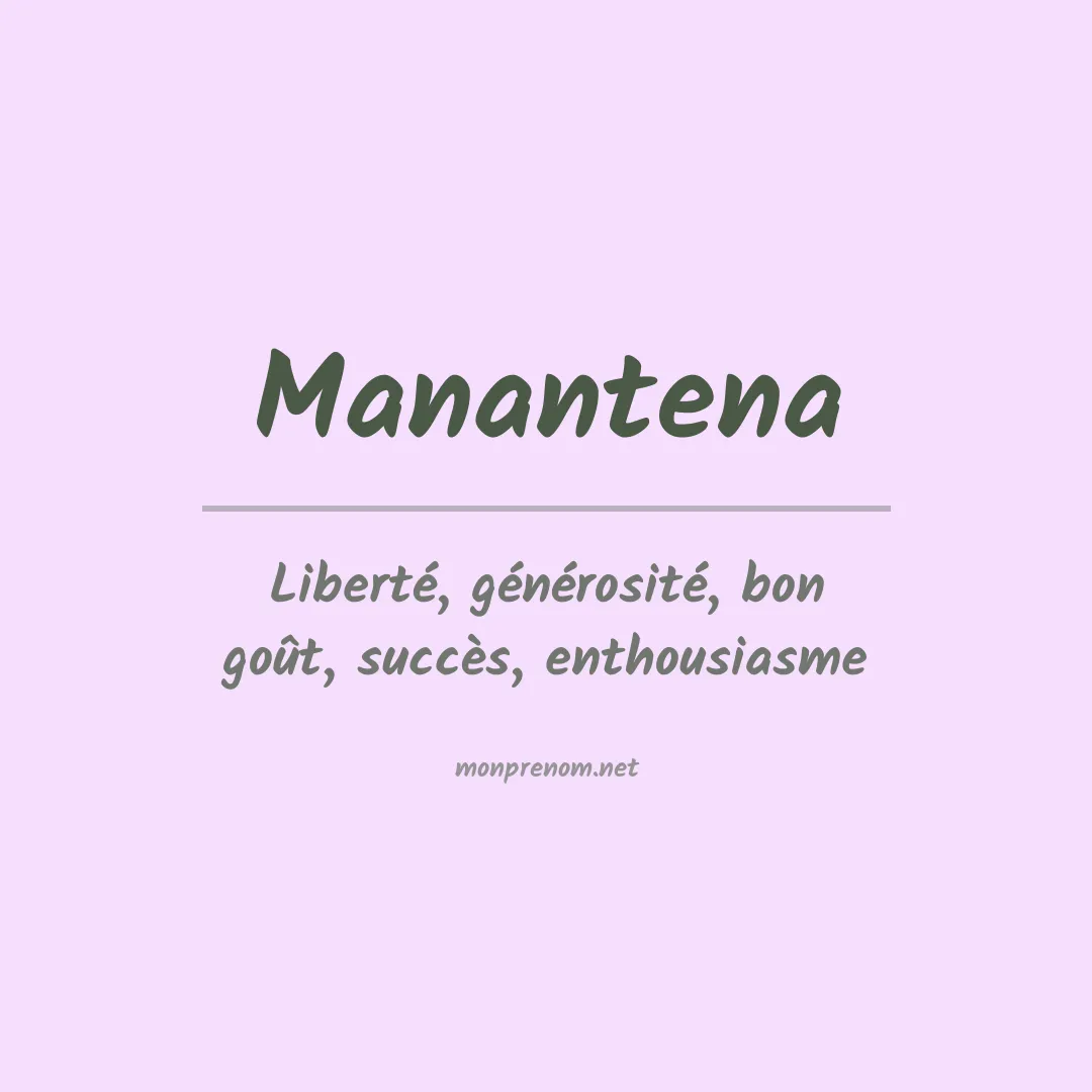 Signification du prénom Manantena