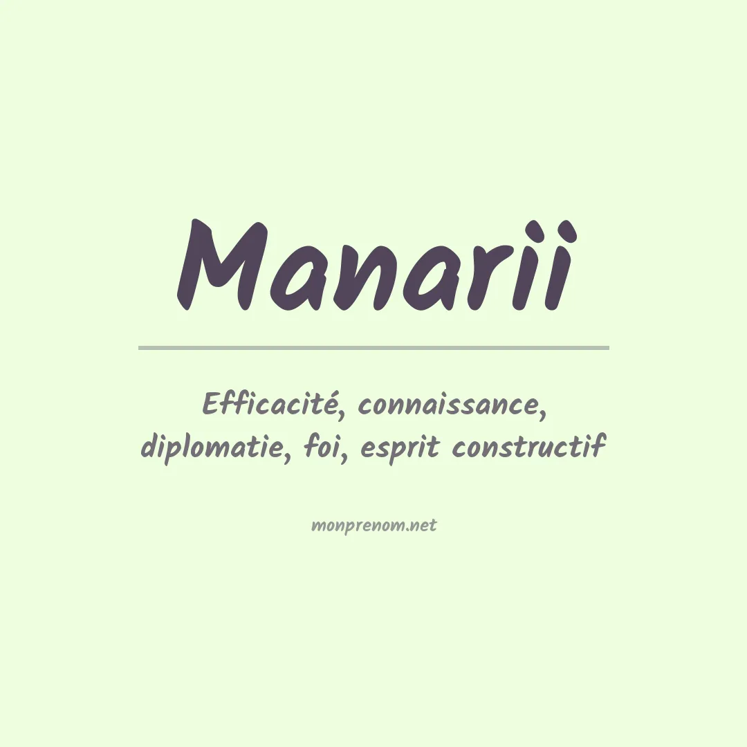 Signification du prénom Manarii