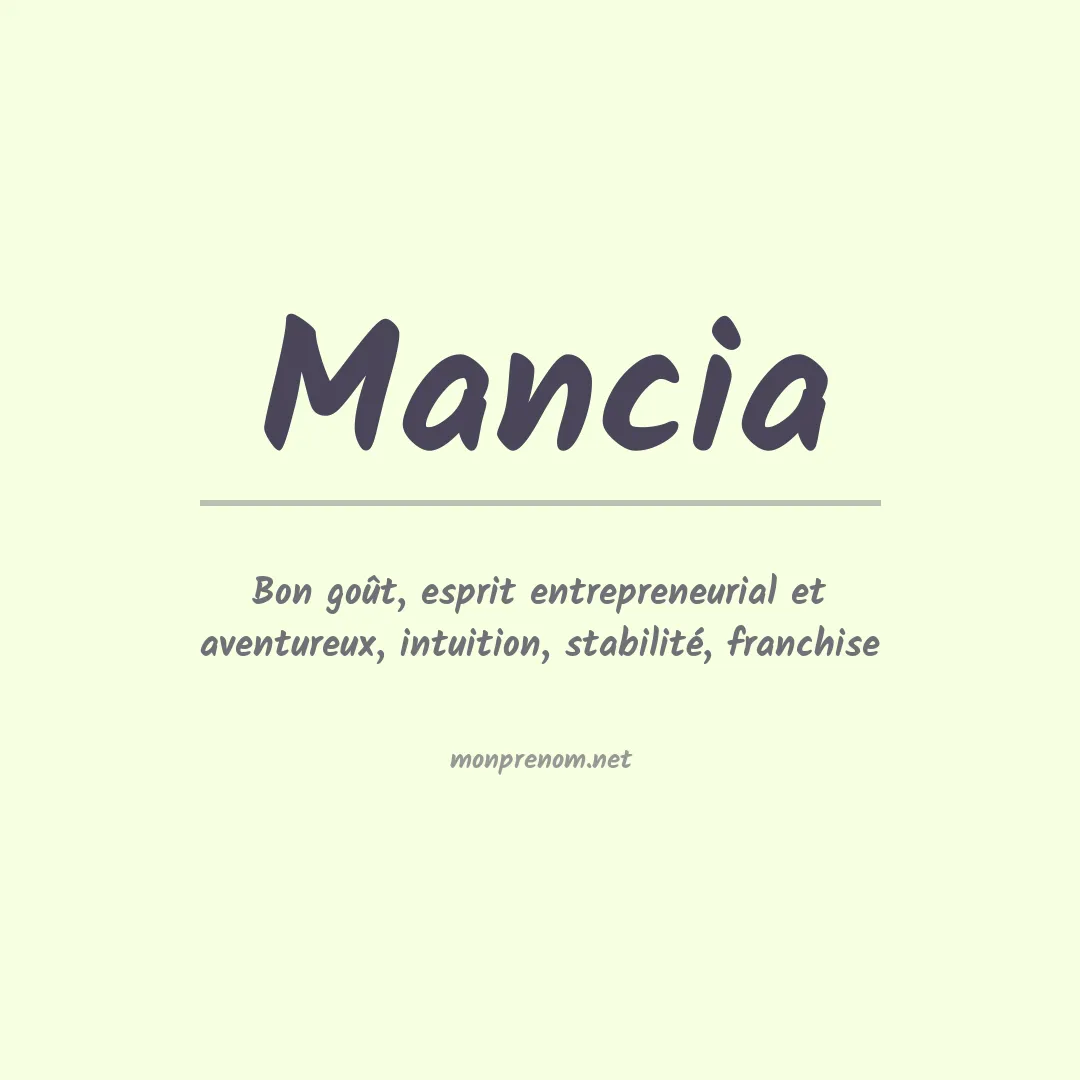 Prénom Mancia