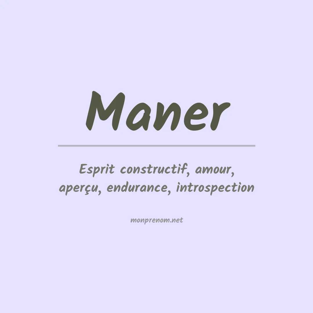 Prénom Maner