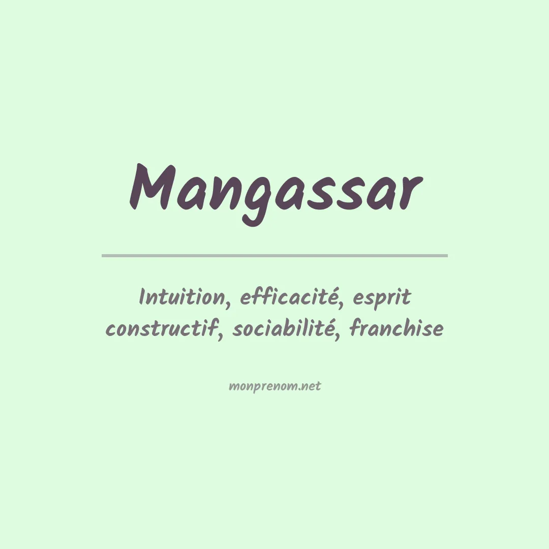 Signification du prénom Mangassar