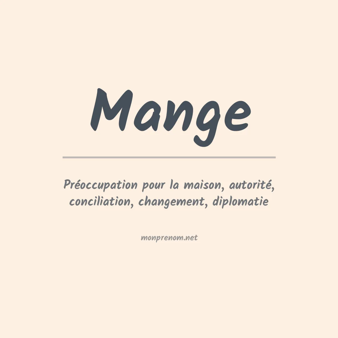 Prénom Mange