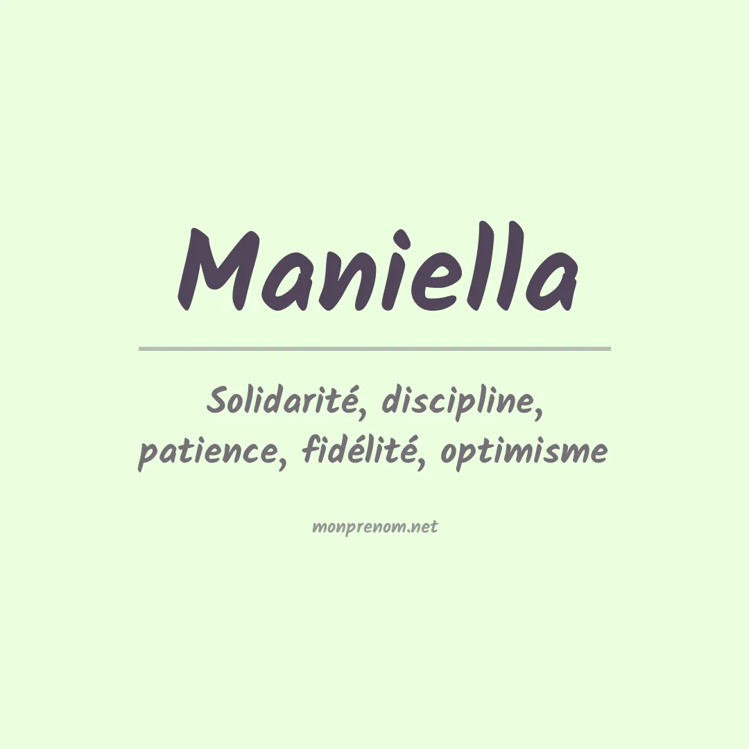 Signification du prénom Maniella