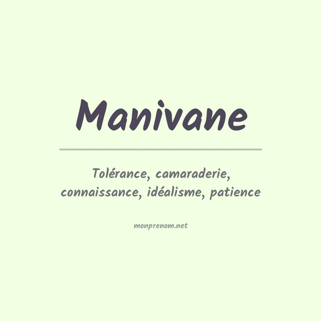 Signification du prénom Manivane