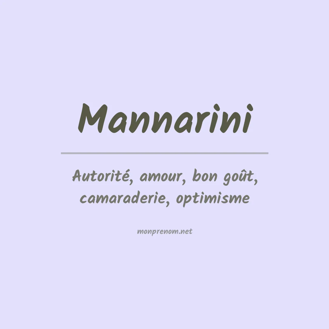 Signification du prénom Mannarini