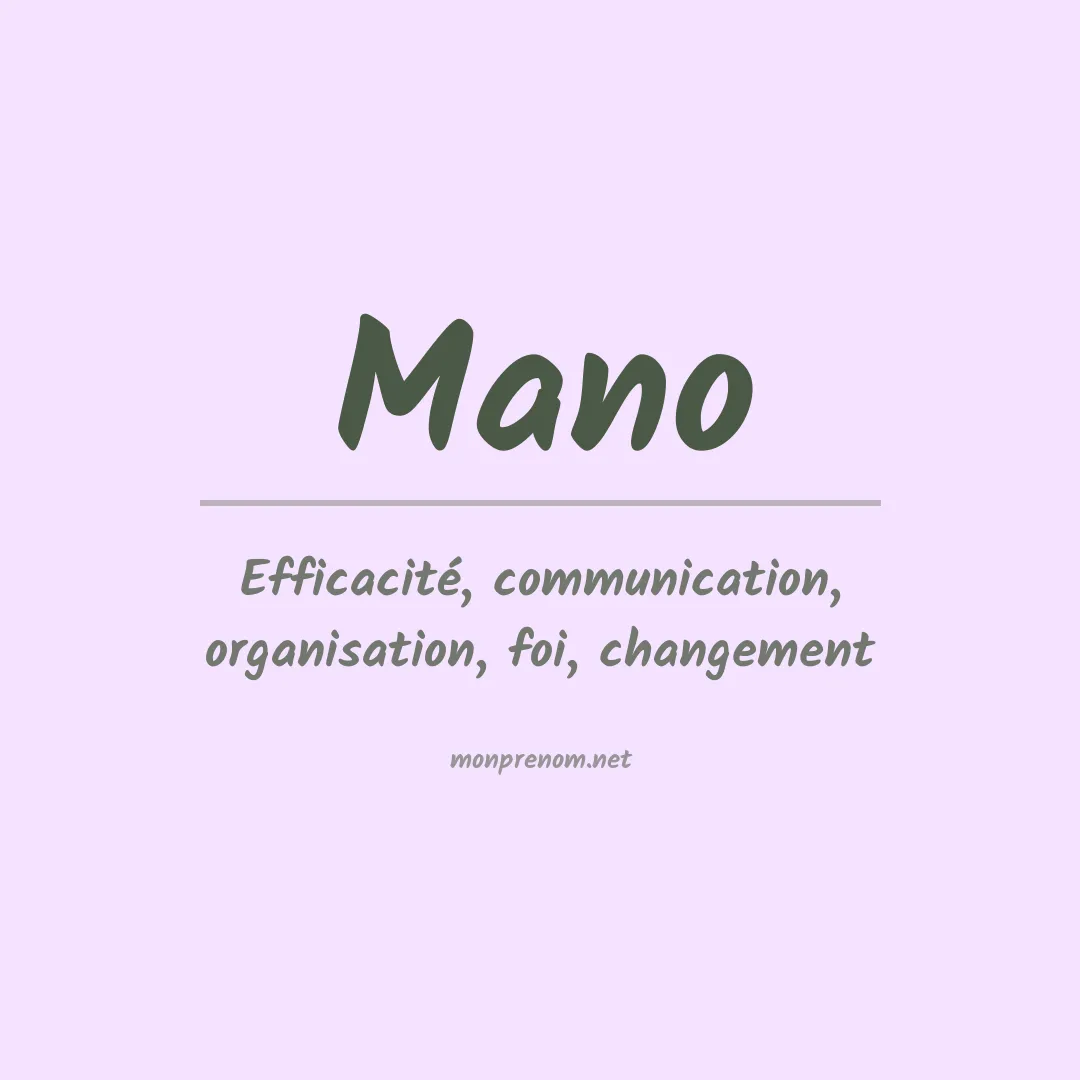 Prénom Mano