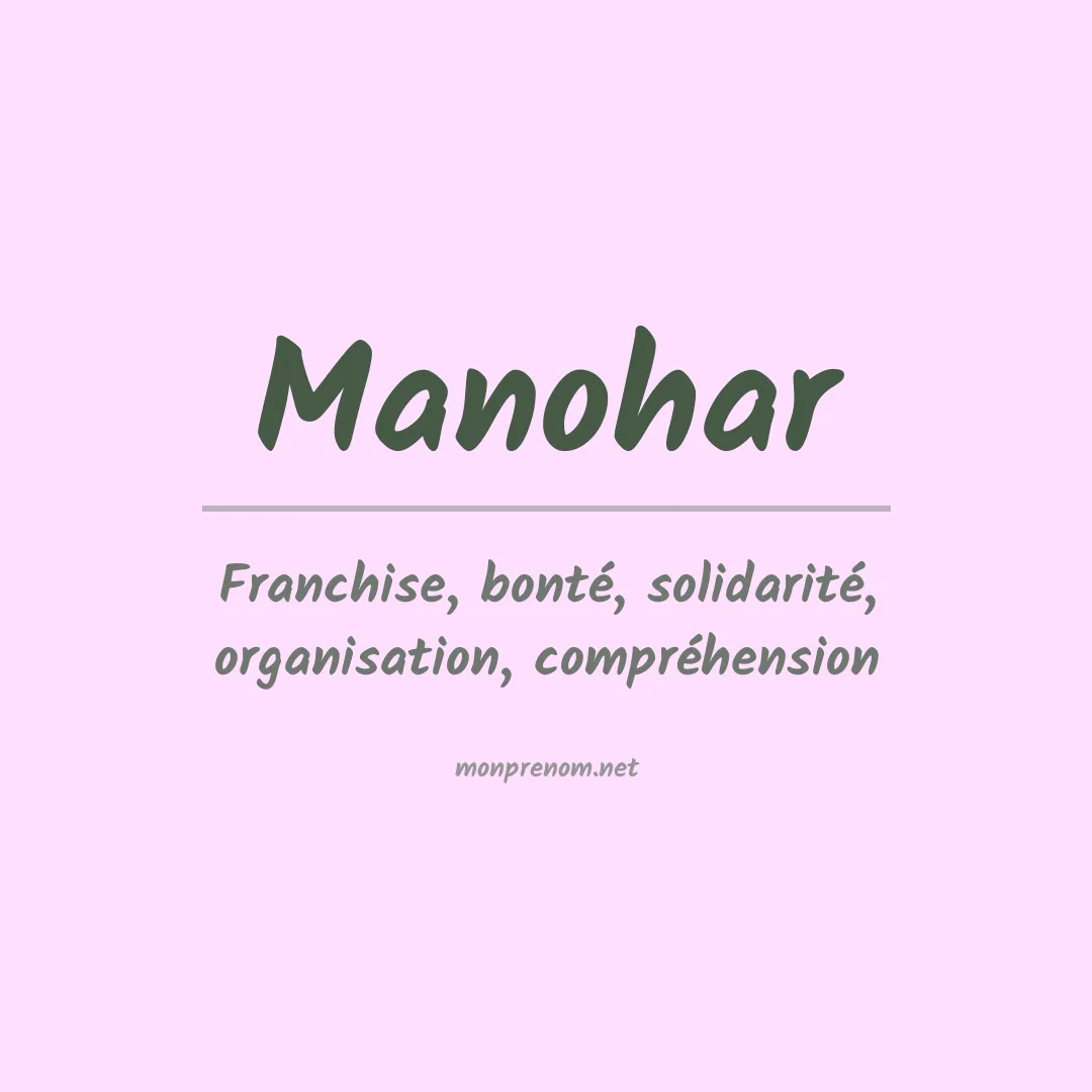 Signification du prénom Manohar