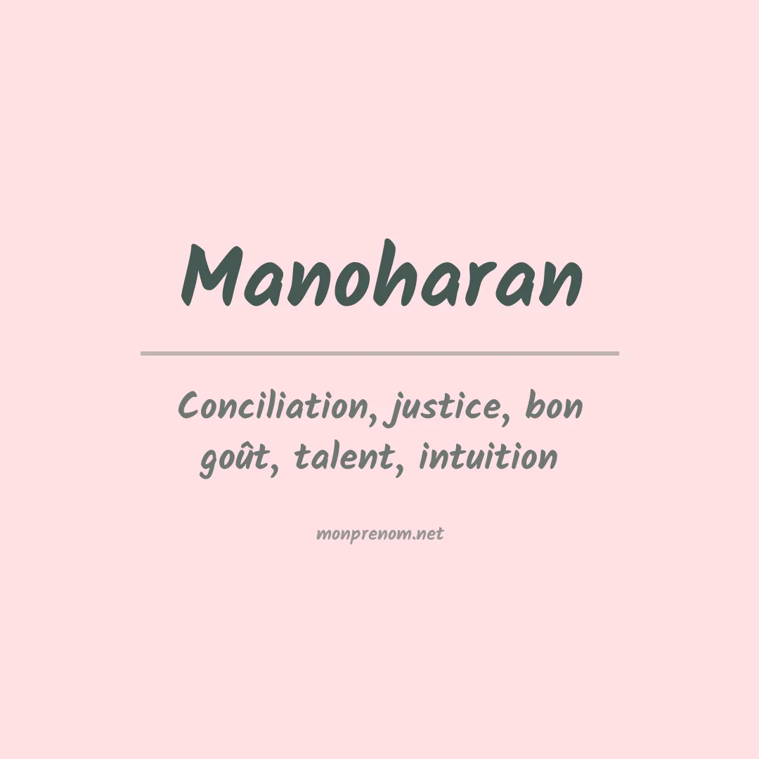 Signification du prénom Manoharan