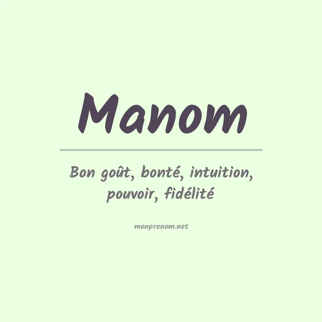 Signification du prénom Manom