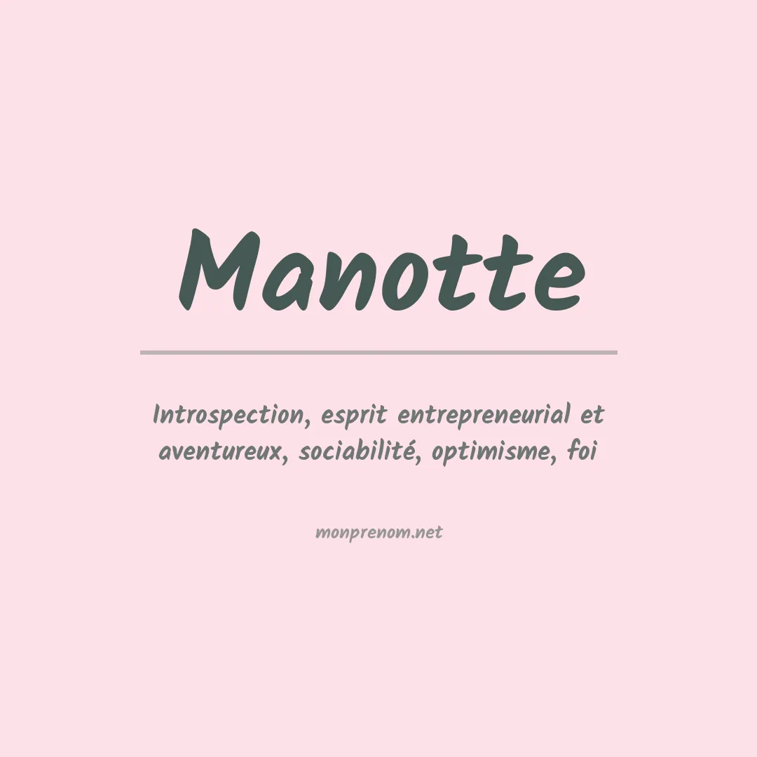 Signification du prénom Manotte