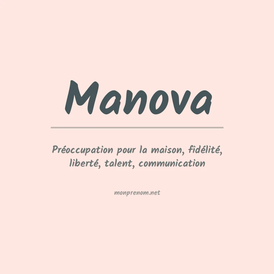 Signification du prénom Manova