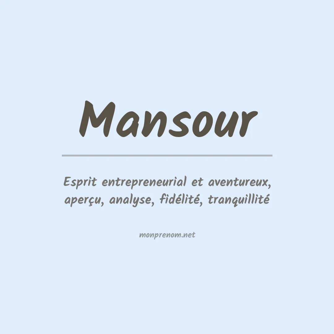 Prénom Mansour