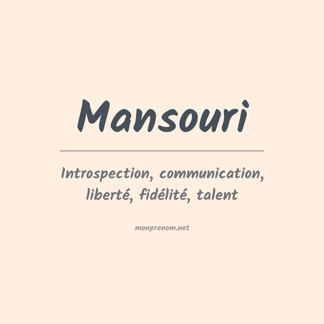 Prénom Mansouri