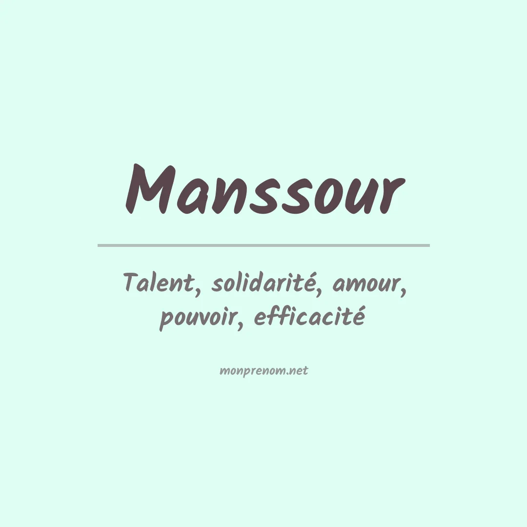 Signification du prénom Manssour