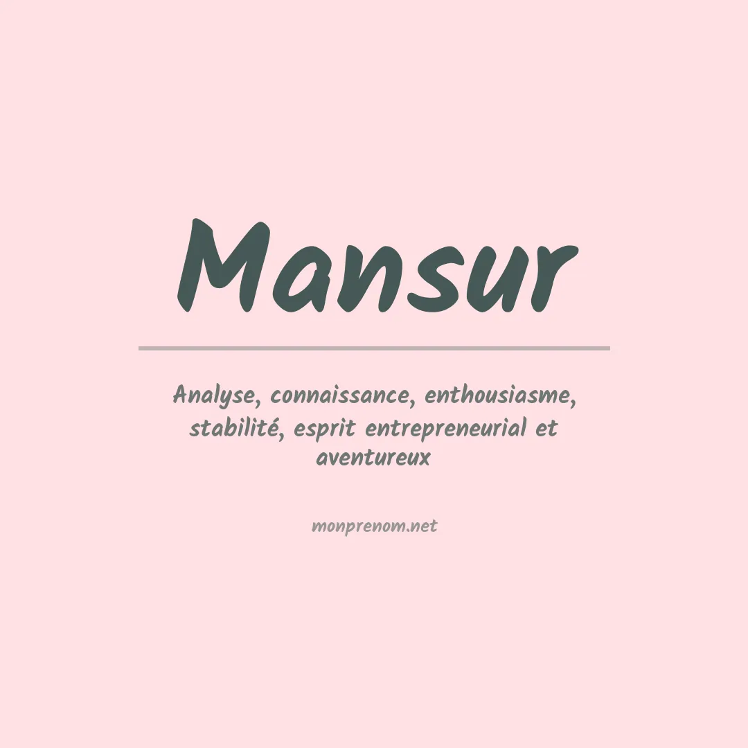 Prénom Mansur