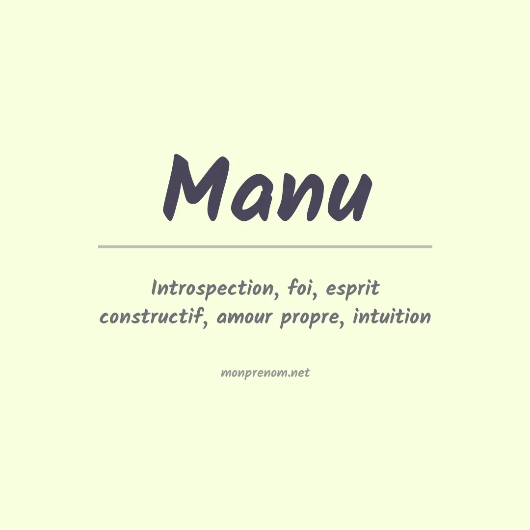 Signification du prénom Manu