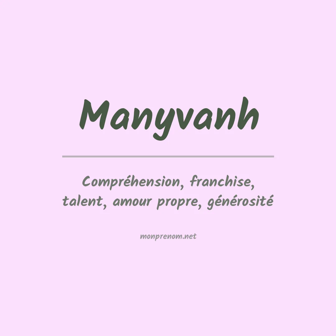 Signification du prénom Manyvanh