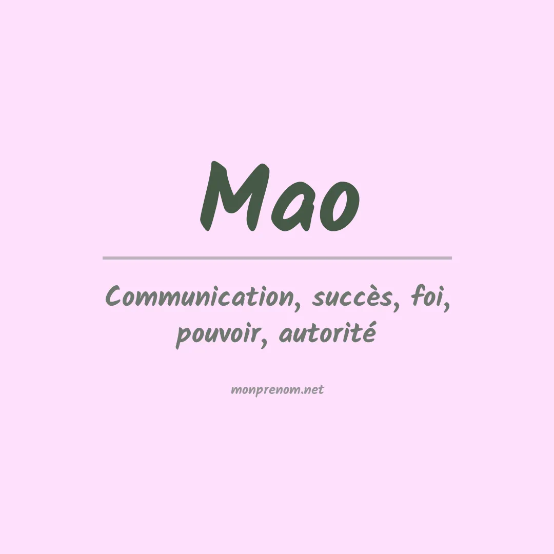 Prénom Mao