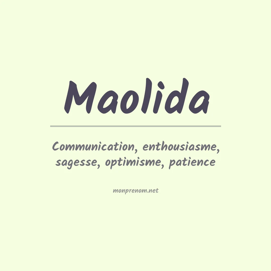 Prénom Maolida