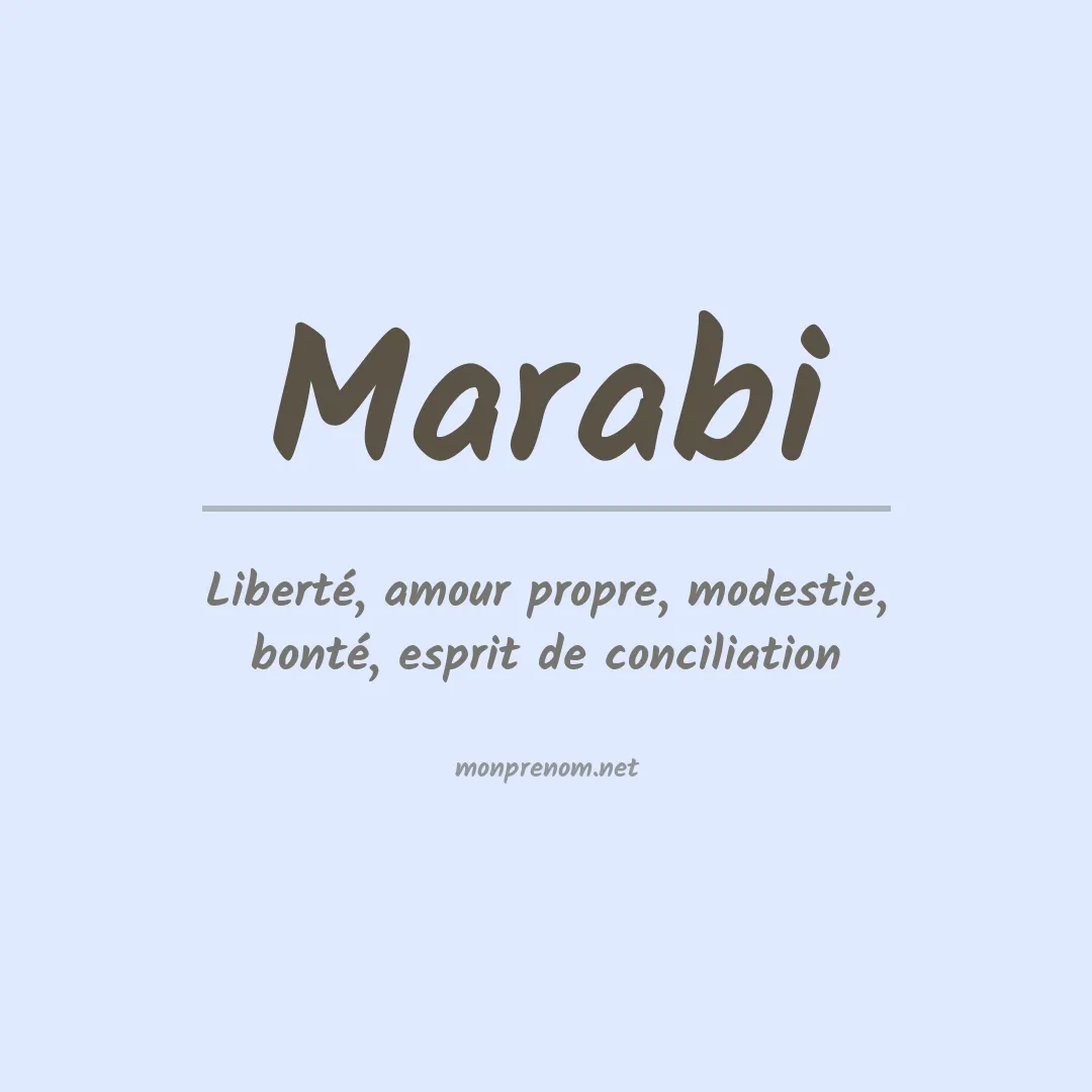 Signification du prénom Marabi